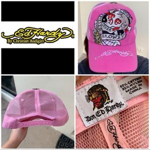 Ed Hardy Love Kills Slowly Rhinestone Trucker Hat